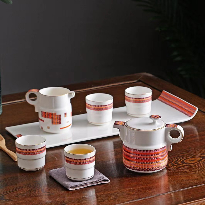 唐山骨质瓷功夫茶具套装茶杯水杯陶瓷咖啡杯泡茶壶茶盘 茶壶