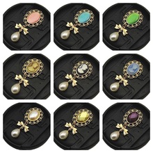 合金蝴蝶结镂空水晶花手工花盘扣diy发饰装钻扣服饰手缝饰品配件