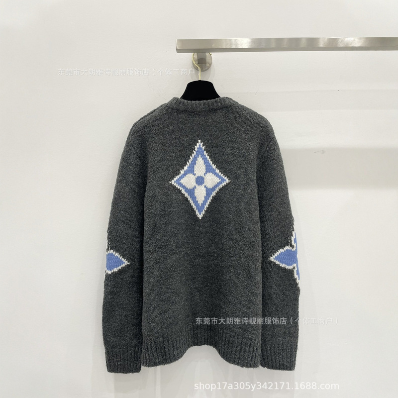 高版本天花板品质25FW潮牌新款滑雪Logo嵌花毛衣男女明星同款潮|undefined