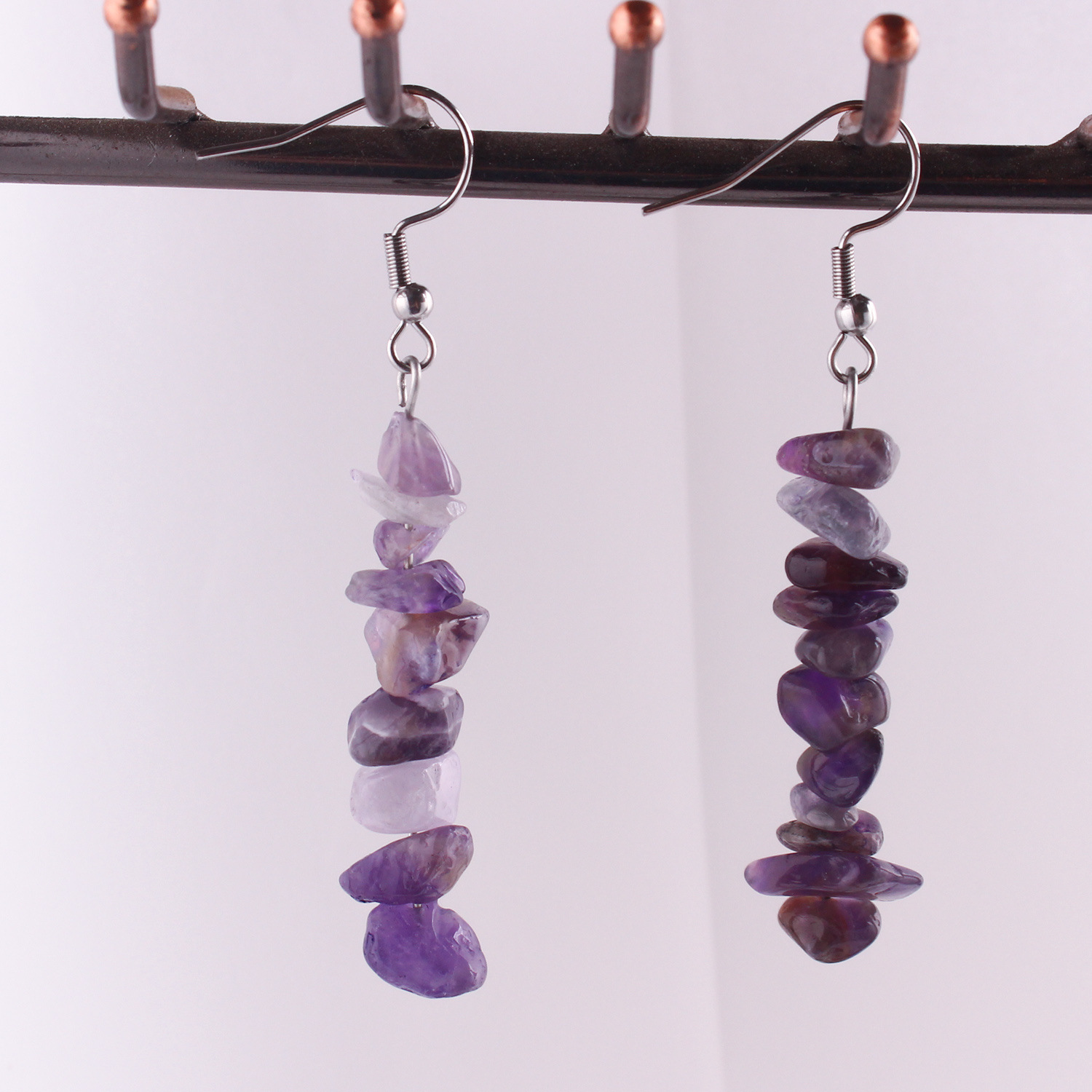 1 Pair Simple Style Geometric Patchwork Natural Stone Drop Earrings display picture 6