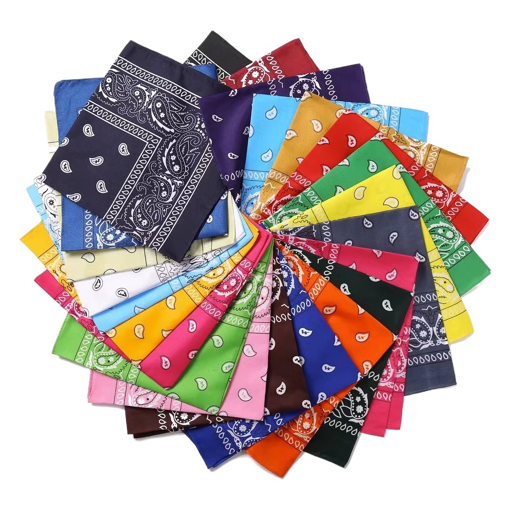 Small Square Scarf Hip-Hop Korean Cashew Hiphop Versatile Polyester Hip-Hop Retro Headband Ethnic Style Ins Headscarf for Men and Women