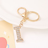 Metal keychain with letters, golden pendant, English letters, wholesale