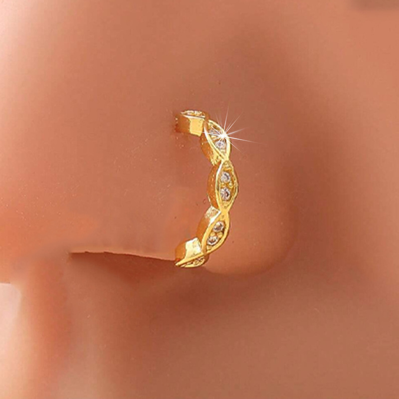 Grenzüberschreitender Verkaufsschlager: Glitzernder Diamant-Zirkon-Ohrstecker mit mehreren Elementen – modisches Nischendesign – Körperpiercing – Nasenring für heiße Mädchen_voghion.com