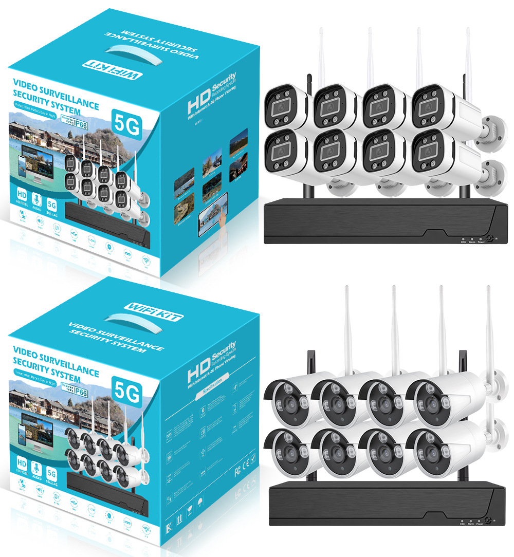 无线监控设备套装 4路8路录像机NVR网络摄像头 720P1