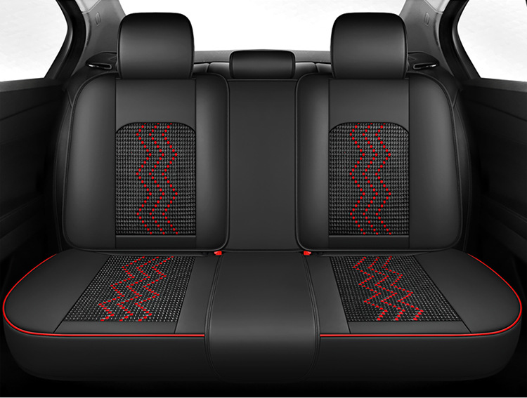 Ice Silk Car Seat Cushion, Light Luxury Full-Cover Nappa Leather Car Seat Cushion, New Model for All Seasons, Five-Seater Universal Car Cushion Cover Wholesale