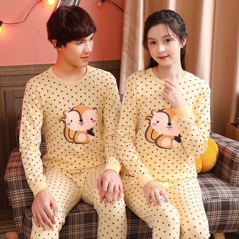 Otoño e Invierno de los niños ropa de otoño pantalones largos juventud algodón cuello redondo ropa interior traje niños y niñas pijamas calientes suéter de algodón