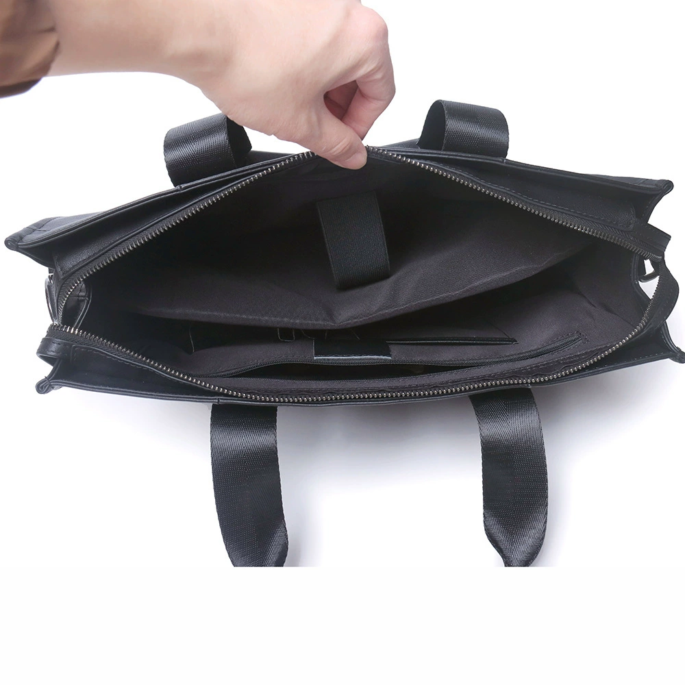 Leather capacious bag, laptop, Japanese and Korean, genuine leather, cowhide
