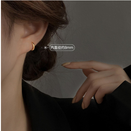 925 aguja de plata esterlina anillo de oreja círculo hebilla de oreja 2021 nueva moda pendientes de dormir