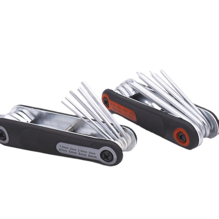 Motocicleta plegable hexágono socket traje multifunción destornillador coche eléctrico herramienta de reparación portátil llave de ciruela