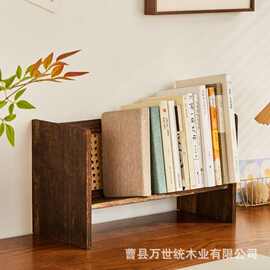 木质简易小书架学生宿舍桌面书架课本置物架办公室书立文件整理架