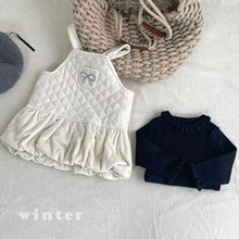 小六喜婴儿冬装连衣裙保暖打底衫女宝宝套装洋气裙子加绒外出服