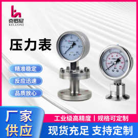 布莱迪YTN-100B不锈钢耐震隔膜卡箍电接点膜盒膜片数字压力表厂家