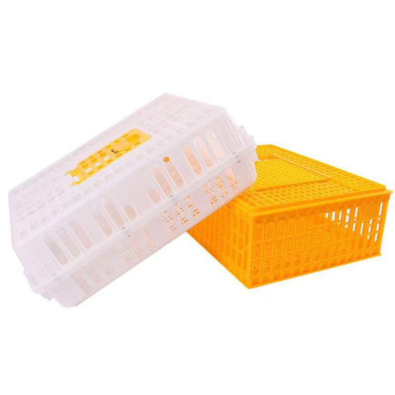 Caja de plástico para transporte de pollos, resistente y a prueba de caídas, para el transporte de aves, jaula de cría de pollos de plástico para uso doméstico, en stock.