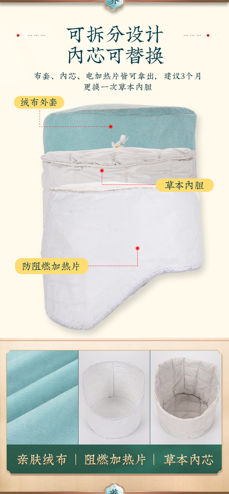 Electric Moxibustion Cap Heated Head Therapy Hat with Mugwort Ai Rong Fabric for Warm Head Care preparation