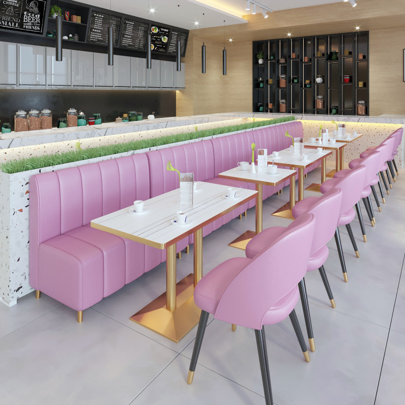 Nordic Simple Restaurant Card Seat Sofa Table and Chair Leisure Milk Tea Coffee Shop Sofa Chair Comfortable and Practical Table and Chair Combination Nordic Simple Restaurant Card Seat Sofa Table and Chair Leisure Milk Tea Coffee Shop Sofa Chair Comfortable and Practical Table and Chair Combination