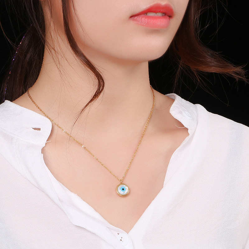 Fashion Devilu0027S Eye Titanium Steel Inlay Opal Bracelets Earrings Necklace