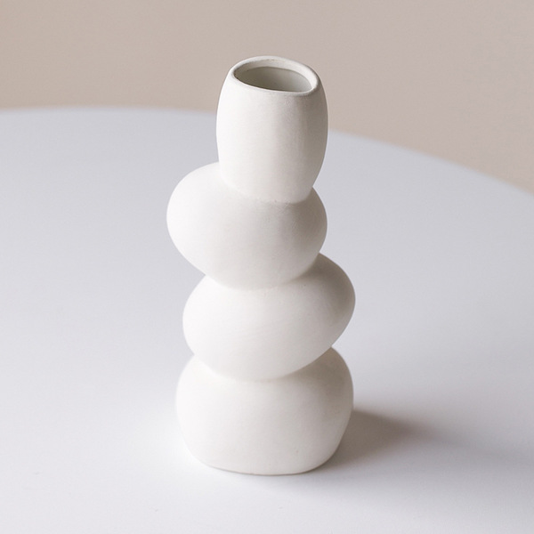 Ins Style Ceramic Vase Flower Arrangement Ornaments High-End Niche Accessible Luxury Vase Ceramic Home Decoration Flower Vessel