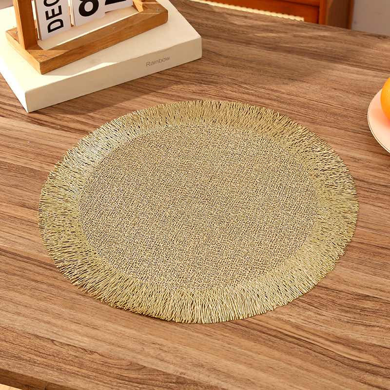 Alfombrilla de PVC redonda romántica francesa transfronteriza Alfombrilla de aislamiento de café Alfombrilla de aislamiento de restaurante de lujo ligero de alta calidad Alfombrilla impermeable