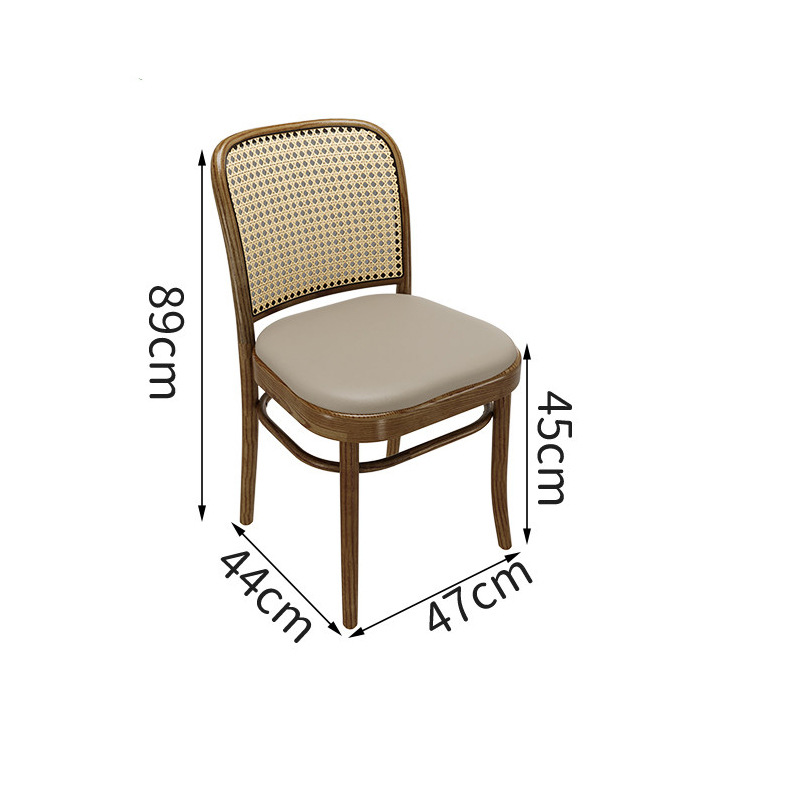 Sillas de comedor de diseño personalizadas para hoteles de alta gama, sillas de ratán de madera maciza, sillas de ocio, venta al por mayor comercial.