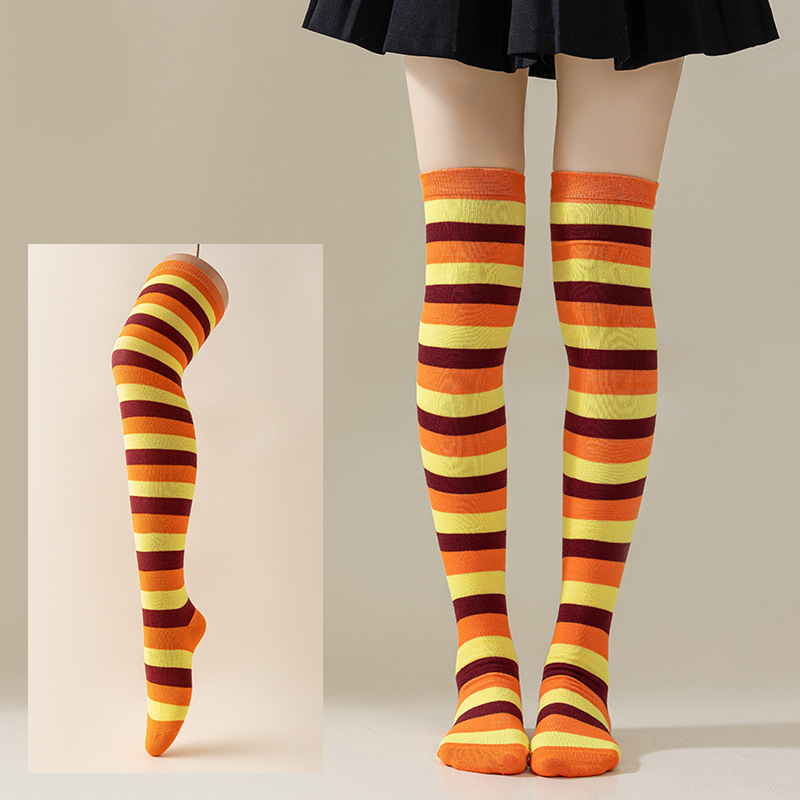 Calcetines Largos Bucaneras a Rayas para Mujer de Poliéster y Spandex, Absorción del Sudor, para Cosplay image 67