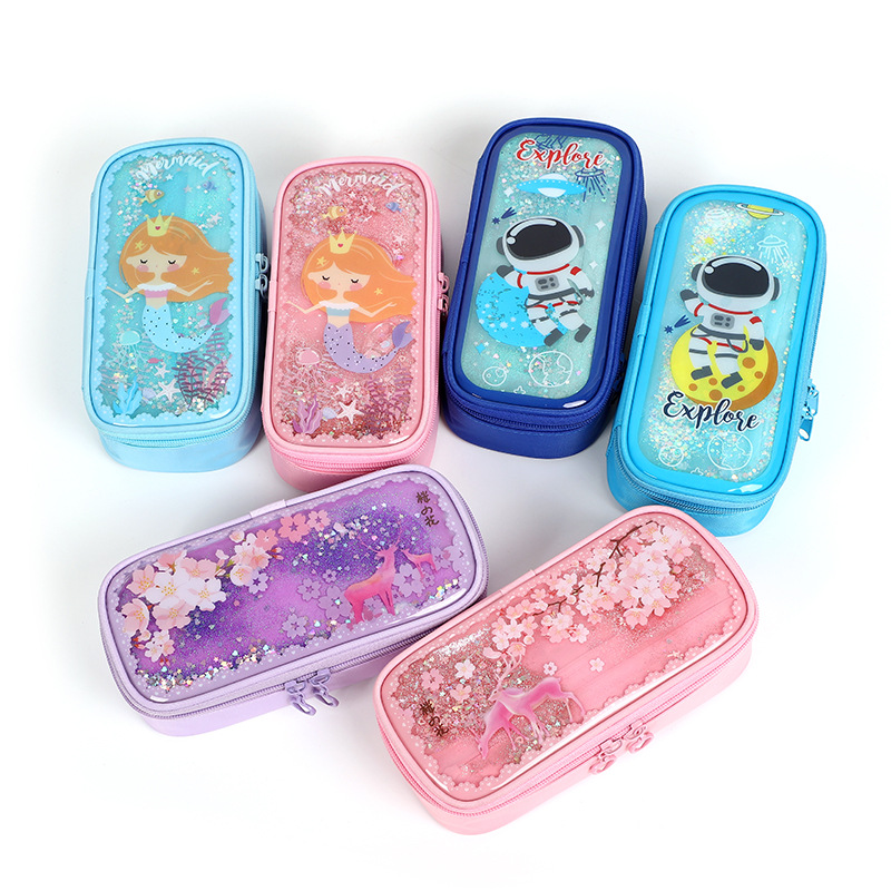 cartoon children's cute plastic pencil case for students