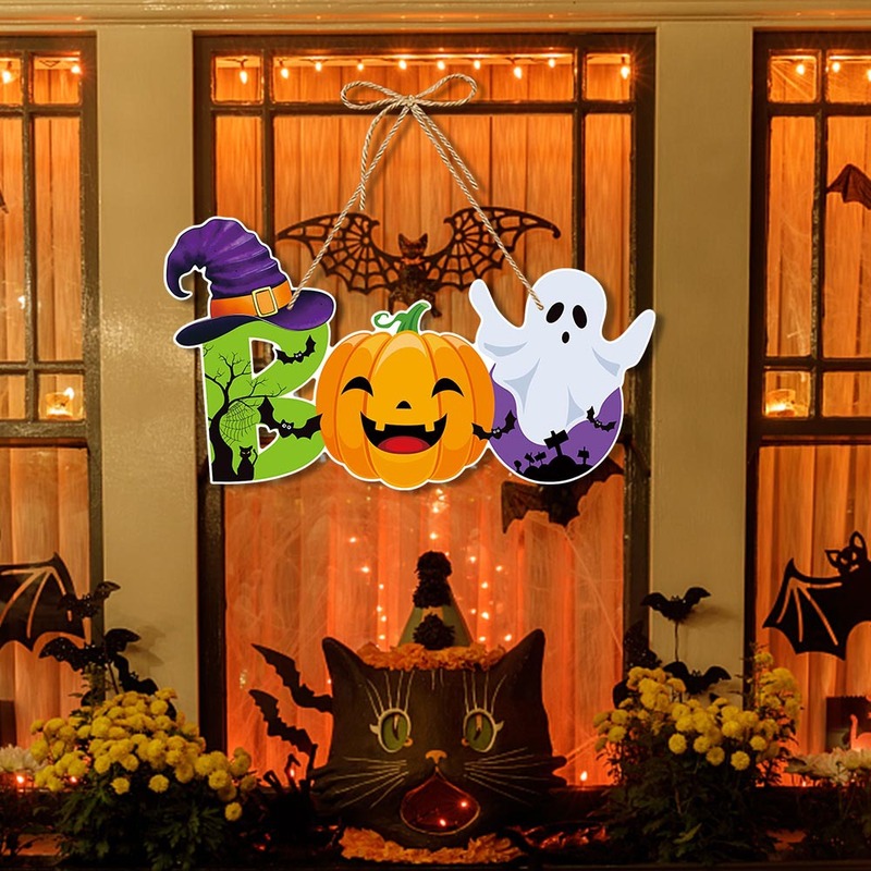 アマゾンハロウィーンパーティー装飾コウモリ幽霊ドア掛けお化け屋敷バーシーン配置カボチャ掛け飾り|undefined