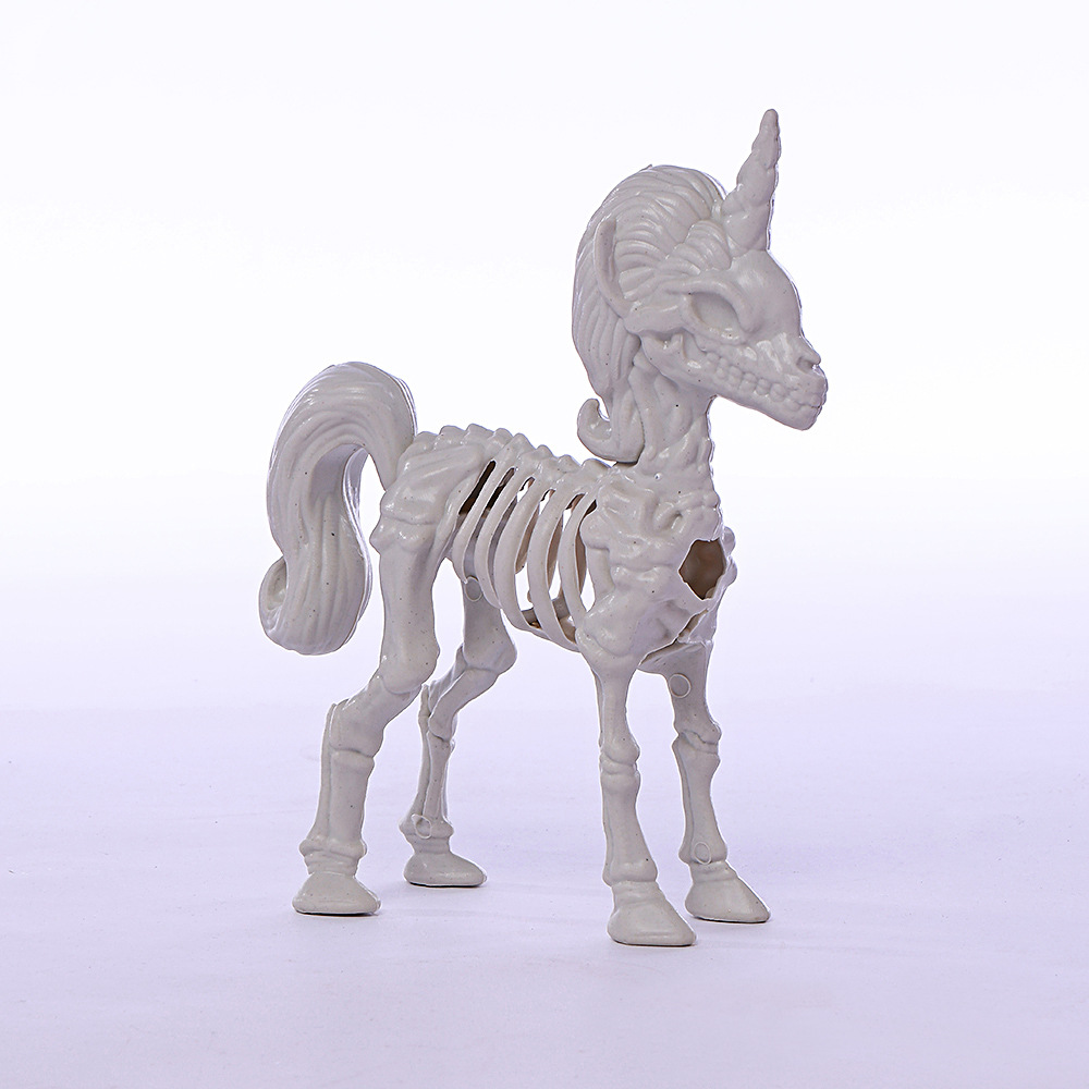 Transfronterizos Halloween esqueleto unicornio decoración decoración fiesta fantasma casa embrujada decoración de mesa modelo
