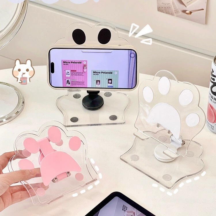 Transparent Cute Phone Rack Home Desktop Tablet PC Bracket Lazy People Chasing Drama Watching TV Artifact Student Dormitory