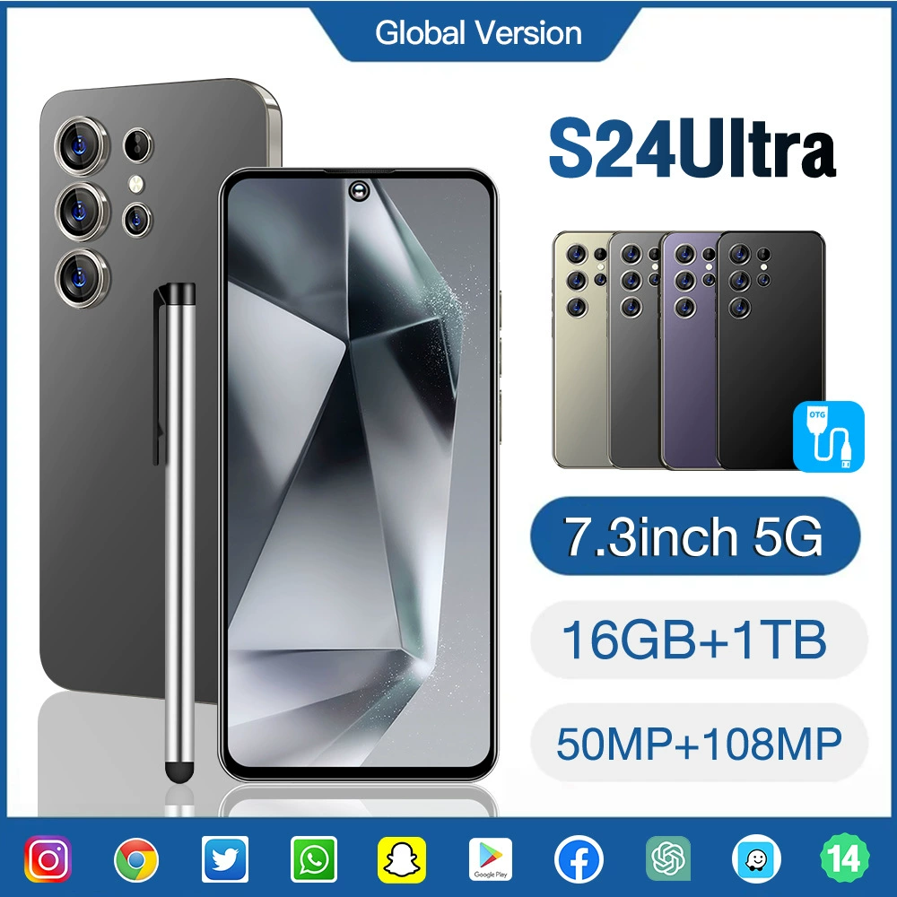 Смартфон S24 Ultra, 7,3" 5G, 16 ГБ + 1 ТБ, камеры 50 МП+108 МП