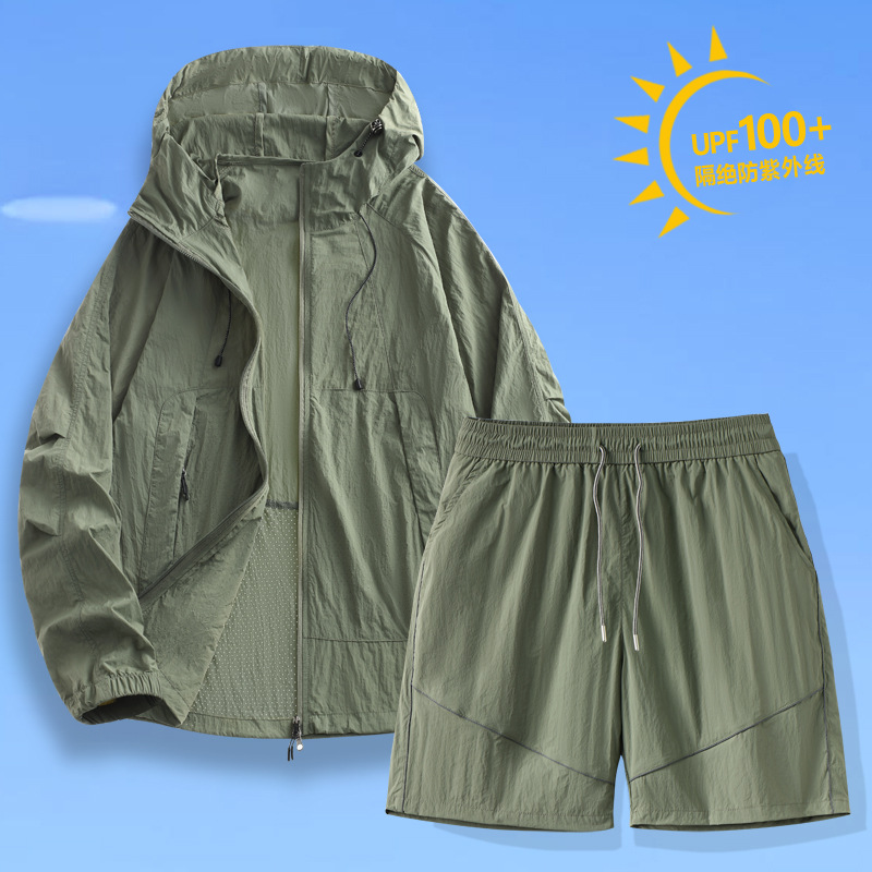 25 New Outdoor Sun Protection Clothing Women's Summer Ice Silk UPF100 Water-repellent Thin Fishing Clothing Hooded suit Men