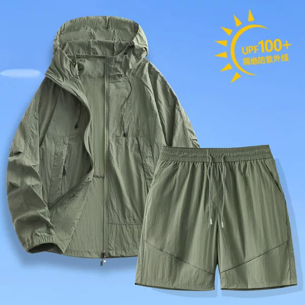 25 New Outdoor Sun Protection Clothing Women's Summer Ice Silk UPF100 Water-repellent Thin Fishing Clothing Hooded suit Men