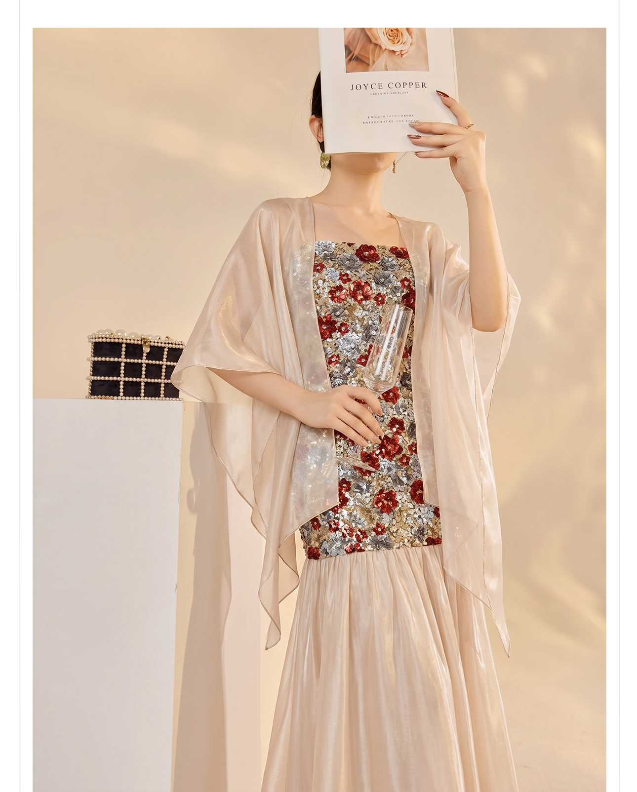 Bộ váy đầm dây thêu ren kết hợp áo khoác cardigan phong cách Trung Hoa mùa hè — Trang chủ, bộ đồ, đầm dây chi tiết 16