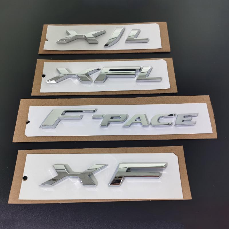 Suitable for Jaguar Car Logo Lettering Xe Xf Xjl F-Pace V6 3.0 V8 5.0 Silver Rear Emblem