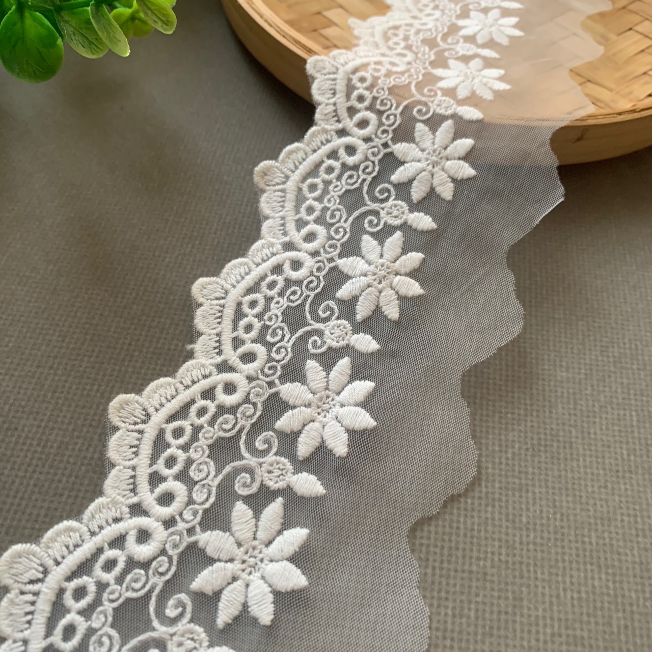 6.5厘米新款 甜美网纱条码刺绣花边 百搭洛丽塔DIY童装娃衣领辅料