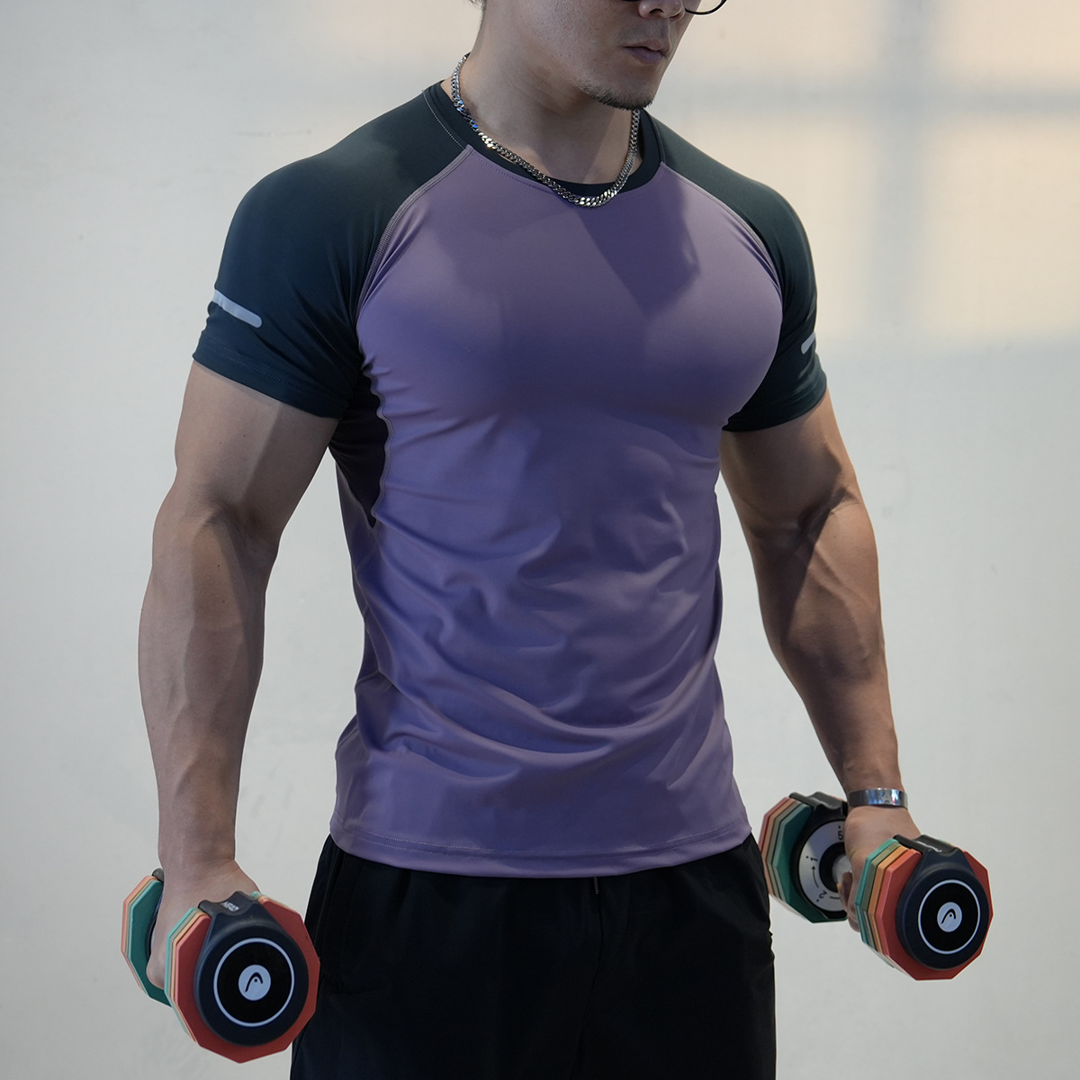 Tights Men's Sports Tops Training Clothes Moisture-Absorbent Quick-Drying Breathable Equipment Fitness Compression Clothes Short-Sleeved Coach Clothes