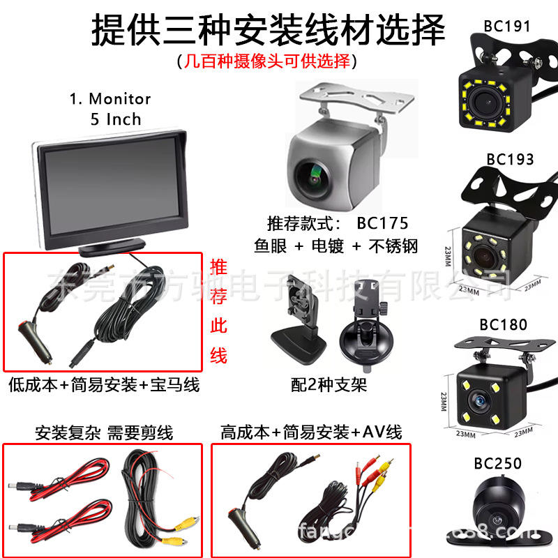 RM500 — CVBS высокой яркости 480*272, три варианта проводов + различные камеры