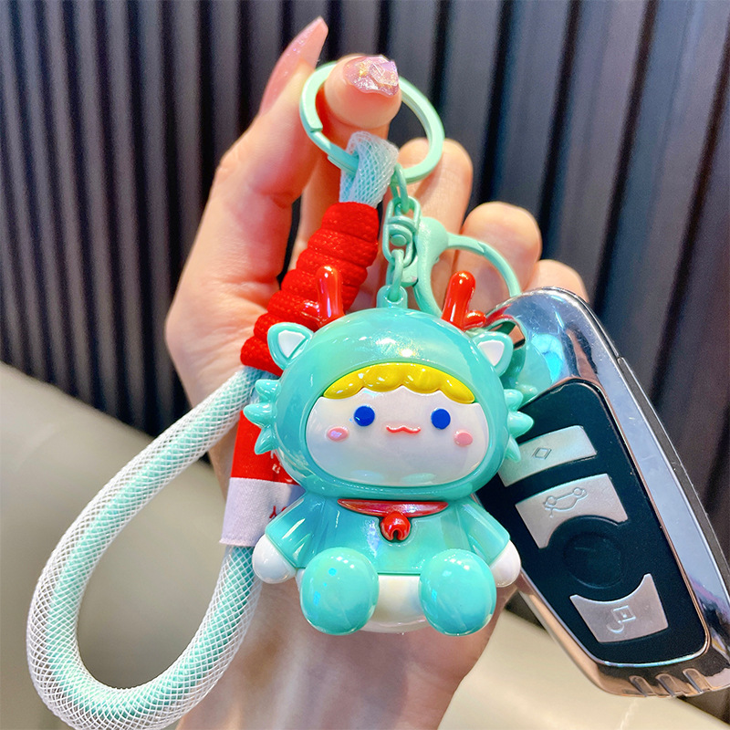 새로운 부드러운 접착제 도금 인형 키 체인 소녀 심장 학생 액세서리 여자 친구 선물 펜던트 연인 펜던트 도매