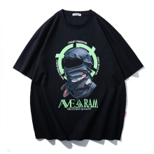 夏季潮牌大码男装夜光头罩男字母印落肩款T恤加大宽松250gT168547