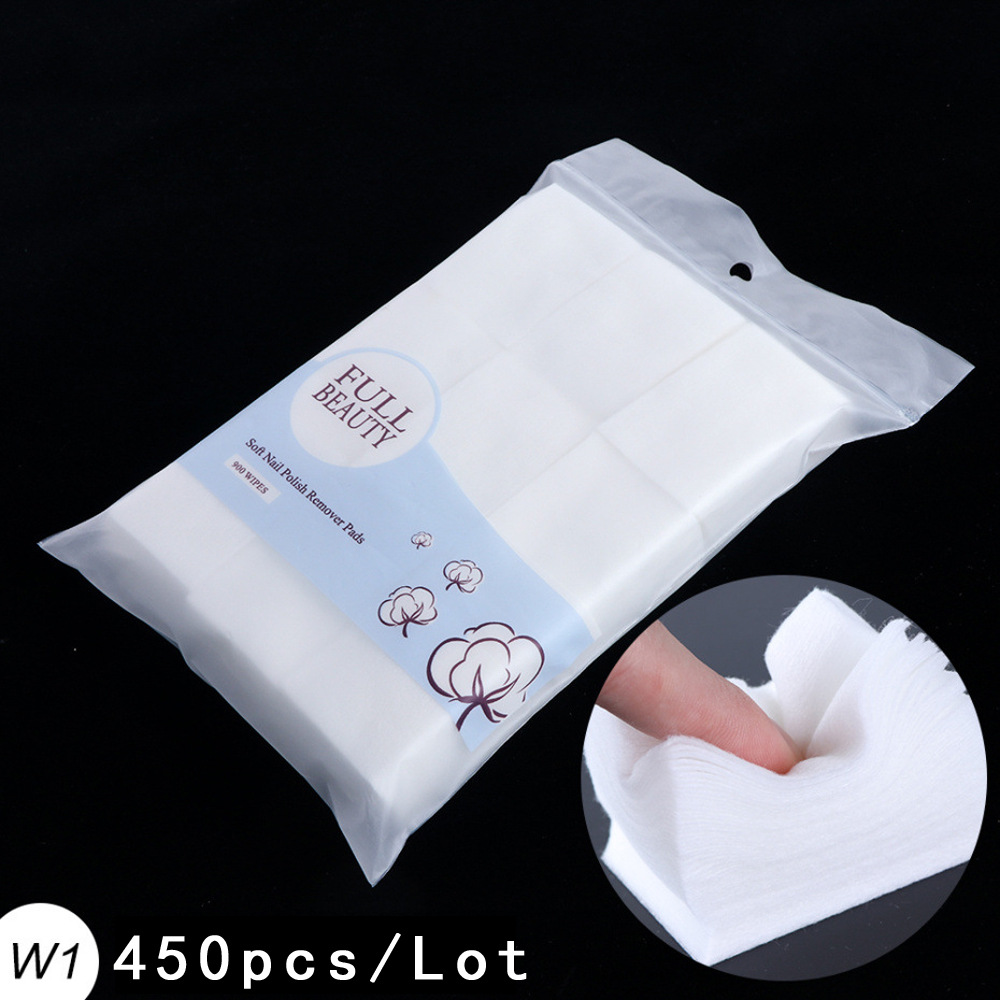 Cross-Border Hot Manicure Cotton Tissue Tools 450 Pieces Bags Lint-Free Nail Removal Soft Hard Nails Cotton Puff