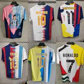 【356人收藏】2526梅西内马尔C罗球衣特别版印号不掉纪念款足球服