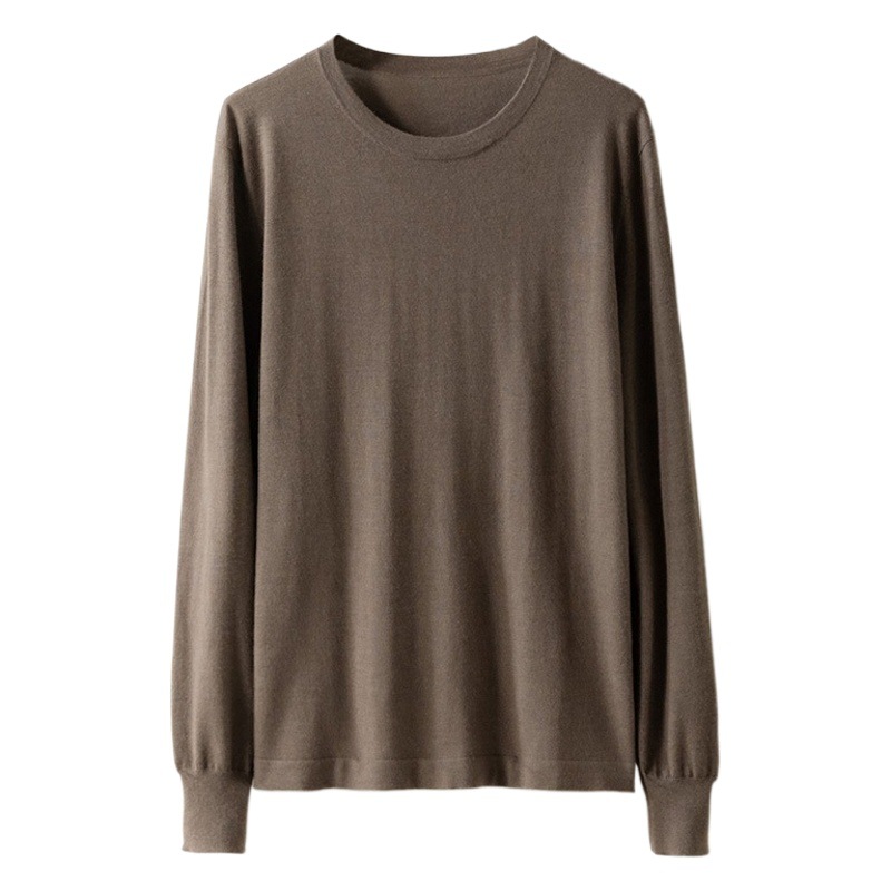 Lishibailan 2024 Men's Fine Wool Cashmere Sweater Round Neck Cashmere Knitted Underwear Set Base Layer 9508