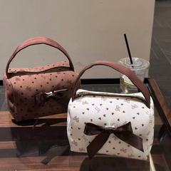 高级感蝴蝶结化妆包印花手提包时尚化妆品收纳包大容量便携洗漱包