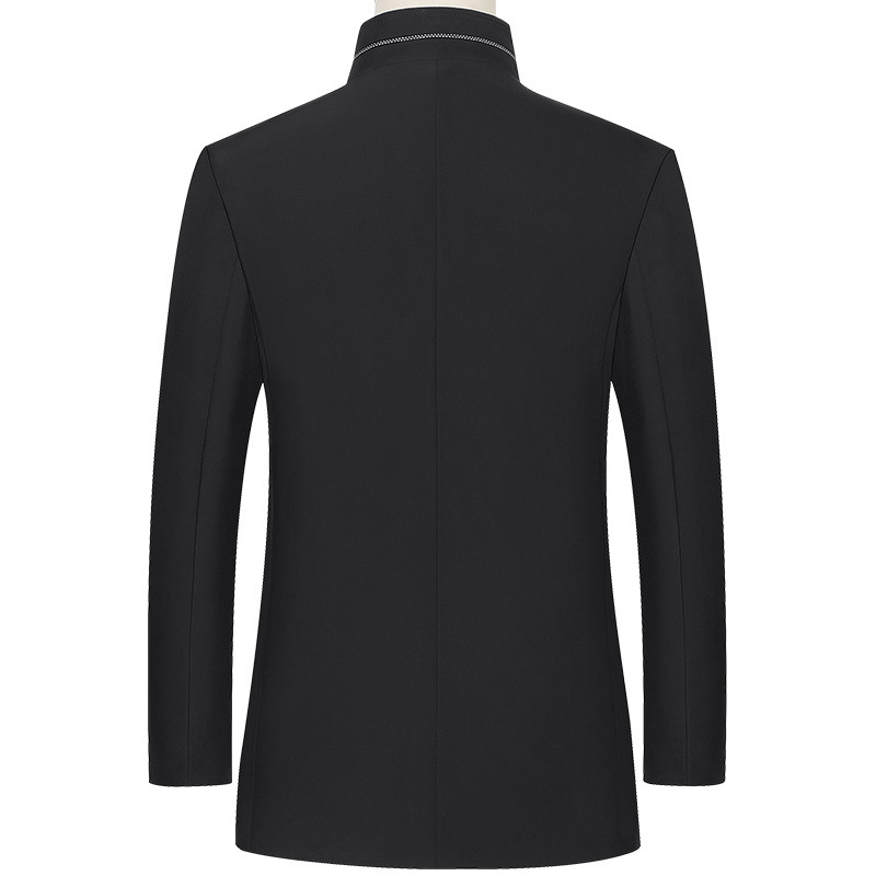 Chaqueta de cuello de pie para hombre Primavera y otoño nuevos hombres de mediana edad casual Slim Top chaqueta de hombre de negocios papá ropa de hombre image 5