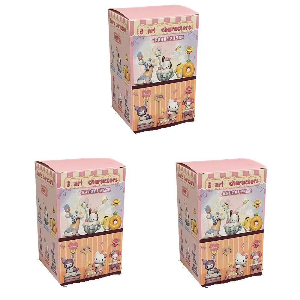 Sanrio: стикеры-закладки в виде десерта, слепой бокс, фигурка Kulomi Melody Yugui dog, настольные стикеры-украшения, подарок на день рождения