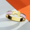 Gold light pink H bracelet