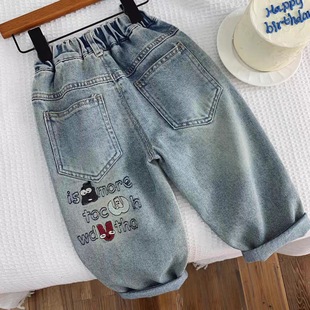 Boys' Jeans Spring & Fall 2025 New Wide-Leg Pants Baby Casual Pants Fashionable Kidsren's Straight Pants Pants
