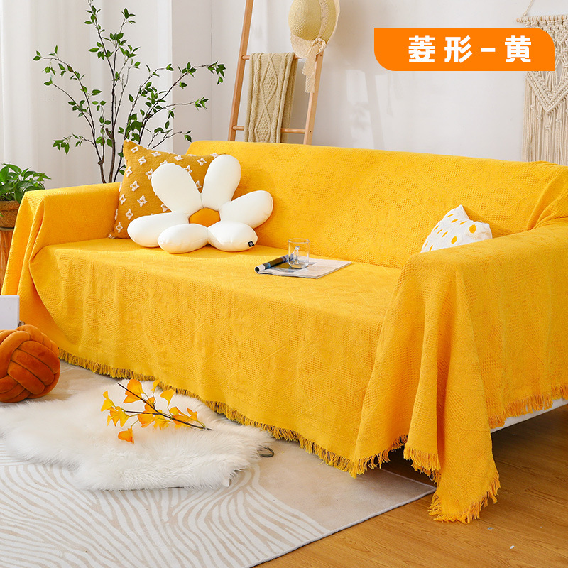 Sofá toalla Nordic simple cubierta del sofá color sólido antideslizante cubierta del sofá tela Internet celebridad ocio manta excursión manta de picnic