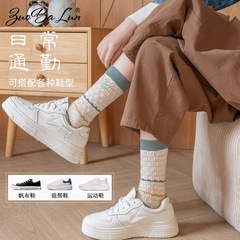 全棉襪子女士秋冬中筒襪日系學院風高筒棉襪春秋款純棉長筒襪批發