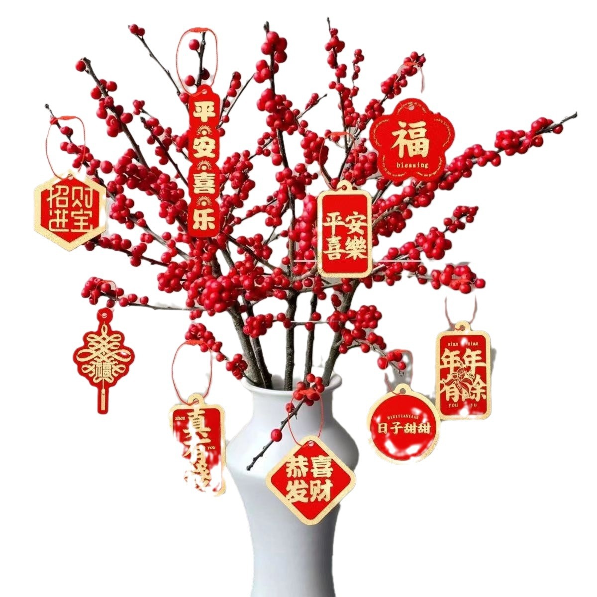 Internet celebridad estilo antiguo tarjeta de felicitación DIY colgante decorativo seguro alegría ins León rojo colgando Kafu cubo decoración DIY