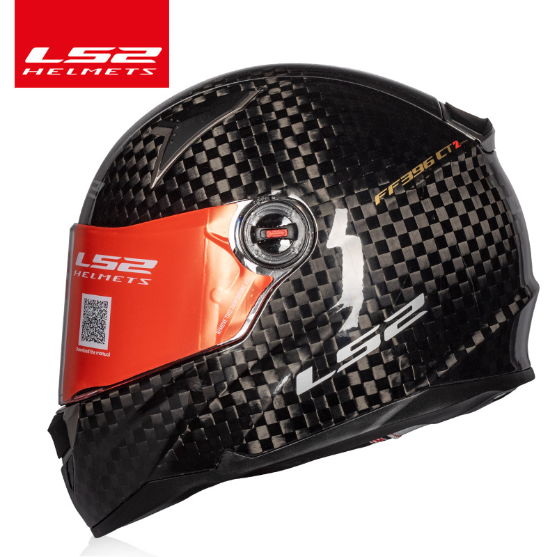 Ls2 casco de la motocicleta ultra ligero 12K de fibra de carbono casco completo 3C certificado anti-niebla Cuatro Estaciones hombres y mujeres de la motocicleta FF396